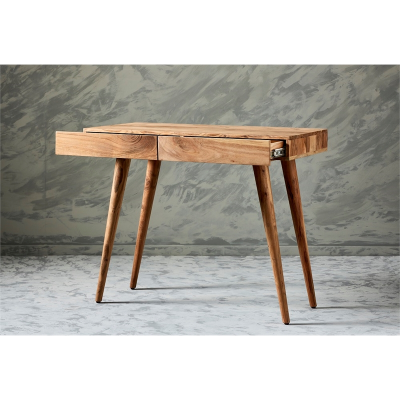 Pemberly Row Contemporary 39 inch Office Desk in Natural finish