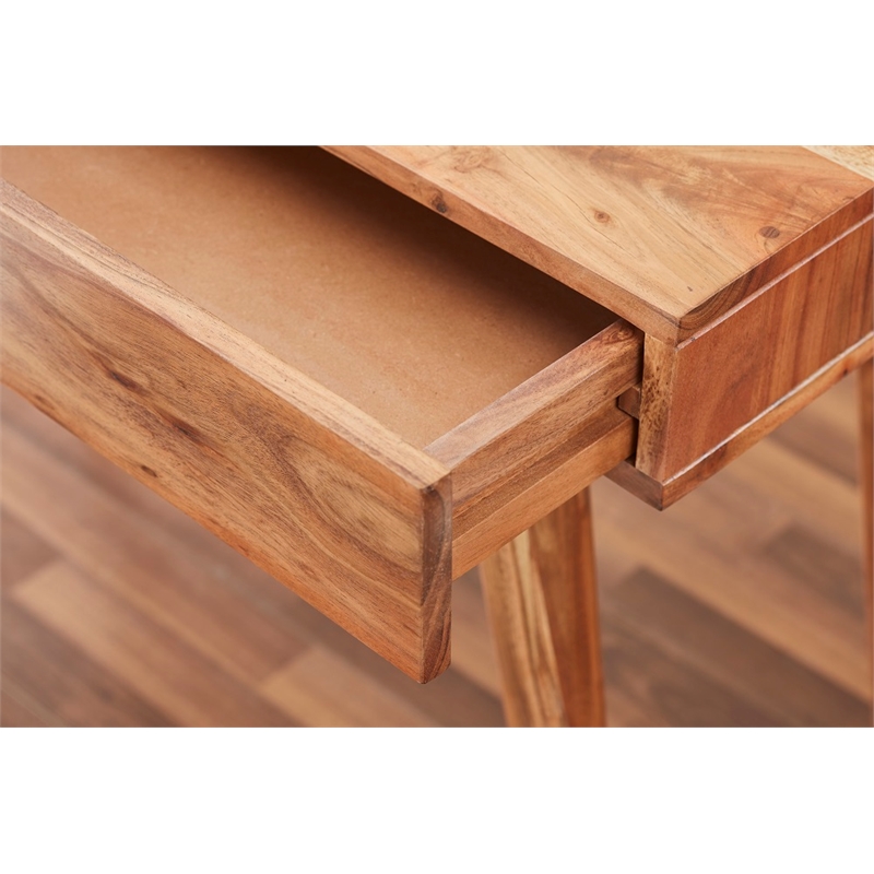 Pemberly Row Contemporary 39 inch Office Desk in Natural finish