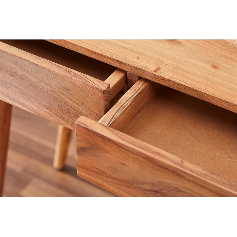 Pemberly Row Contemporary 39 inch Office Desk in Natural finish