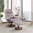 Pemberly Row Contemporary Gray Swivel Recliner with Matching Ottoman