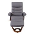 Pemberly Row Contemporary Gray Swivel Recliner with Matching Ottoman