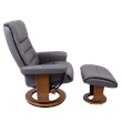 Pemberly Row Contemporary Gray Swivel Recliner with Matching Ottoman