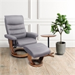 Pemberly Row Contemporary Gray Swivel Recliner with Matching Ottoman