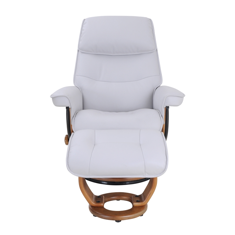 Pemberly Row Contemporary Fabric Recliner and Matching Ottoman Set