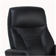 Pemberly Row Contemporary Black Leather Swivel Recliner with Matching Ottoman