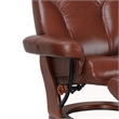 Pemberly Row Contemporary Brown Leather Swivel Recliner with Matching Ottoman