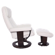 Pemberly Row Contemporary Cream Leather Swivel Recliner with Matching Ottoman