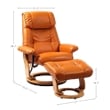 Pemberly Row Contemporary Orange Leather Swivel Recliner with Matching Ottoman
