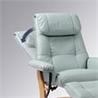 Pemberly Row Contemporary Blue Leather Swivel Recliner with Matching Ottoman