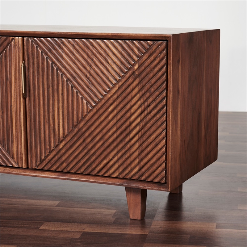 Pemberly Row Contemporary Linear Solid Wood 68