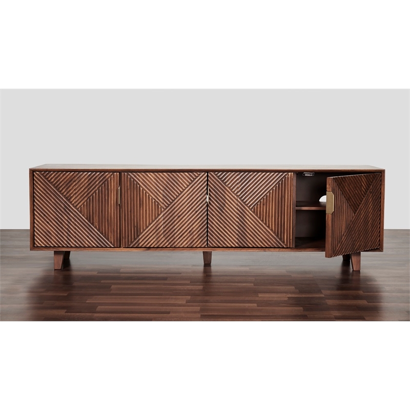 Pemberly Row Contemporary Linear Solid Wood 68