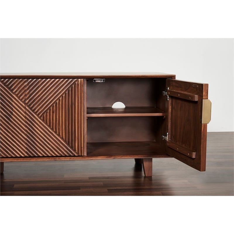 Pemberly Row Contemporary Linear Solid Wood 68