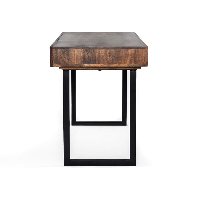 Pemberly Row Contemporary Glide 58-inch Office Writing Desk in Dark Walnut