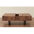 Pemberly Row Contemporary Glide Coffee Table with sliding top in Walnut finish