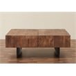 Pemberly Row Contemporary Glide Coffee Table with sliding top in Walnut finish
