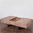 Pemberly Row Contemporary Glide Coffee Table with sliding top in Natural finish