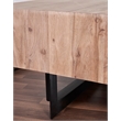 Pemberly Row Contemporary Glide Coffee Table with sliding top in Natural finish