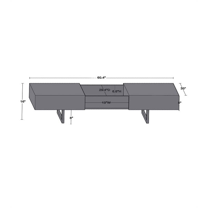 Pemberly Row Contemporary Glide Coffee Table with sliding top in Natural finish