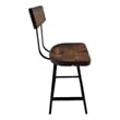 Pemberly Row Farmhouse Scooped Seat Brewster Bar Stool-Swiveling Counter Height