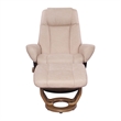 Pemberly Row Scandanavian Beige Fabric Swivel Recliner with Matching Ottoman