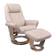 Pemberly Row Scandanavian Beige Fabric Swivel Recliner with Matching Ottoman