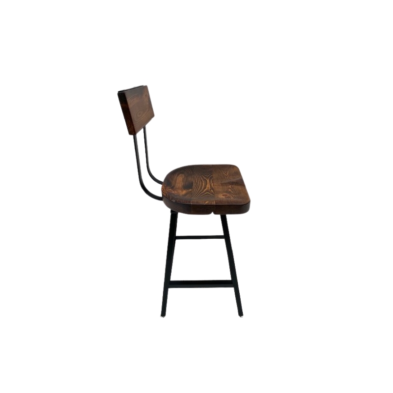 Pemberly Row Scooped Seat Brewster Bar Stool- Non Swiveling Counter Height