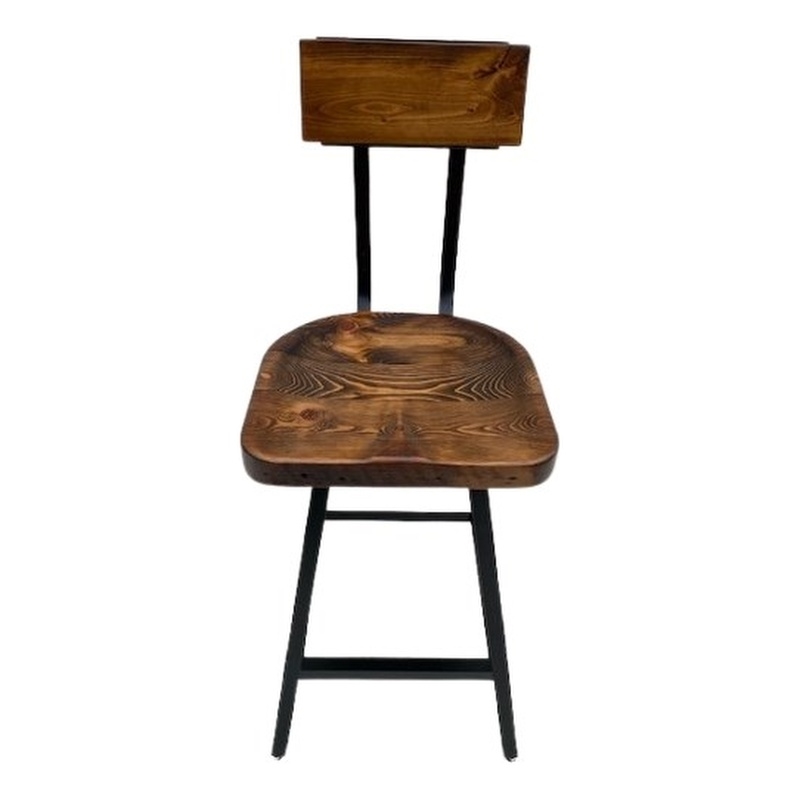 Pemberly Row Scooped Seat Brewster Bar Stool- Non Swiveling Counter Height