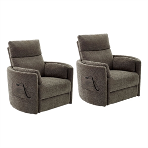 Pemberly Row Contemporary Brown Power Lift Glider Recliner Two Pack