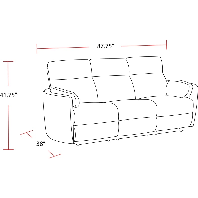 Pemberly Row Modern Mineral Power Glider Reclining Sofa and Glider Recliner