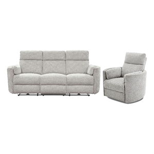 Pemberly Row Modern Mineral Power Glider Reclining Sofa and Glider Recliner