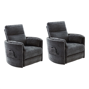 Pemberly Row Modern Mediterranean Power Lift Glider Recliner Two Pack