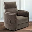 Pemberly Row Modern Fabric Power Lift Glider Recliner in Brown/Krypton