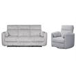 Pemberly Row Modern Mega Grey Power Glider Reclining Sofa and Glider Recliner