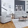 Pemberly Row Modern Mega Grey Power Glider Reclining Sofa and Glider Recliner
