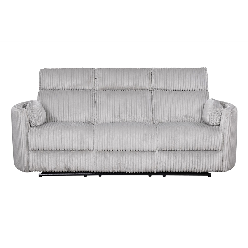 Pemberly Row Modern Mega Grey Power Glider Reclining Sofa and Glider Recliner