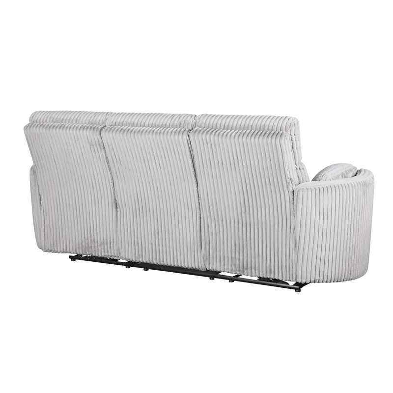 Pemberly Row Modern Mega Grey Power Glider Reclining Sofa and Glider Recliner