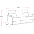 Pemberly Row Modern Mega Grey Power Glider Reclining Sofa and Glider Recliner