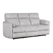 Pemberly Row Modern Mega Grey Power Glider Reclining Sofa and Glider Loveseat