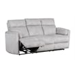 Pemberly Row Modern Mega Grey Power Glider Reclining Sofa and Glider Loveseat