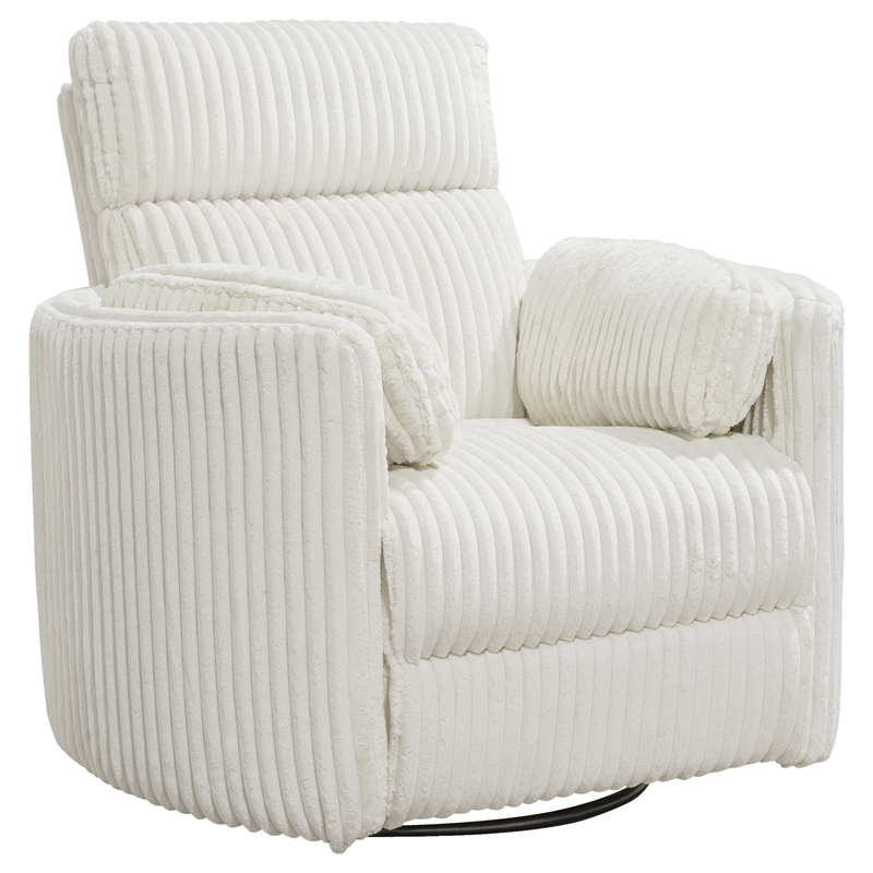 Pemberly Row Modern Mega Ivory Power Glider Reclining Sofa and Glider Recliner