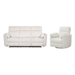 Pemberly Row Modern Mega Ivory Power Glider Reclining Sofa and Glider Recliner