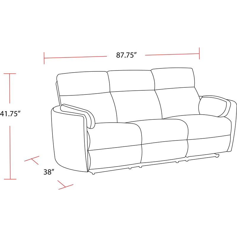 Pemberly Row Modern Mega Ivory Power Glider Reclining Sofa and Glider Loveseat