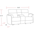 Pemberly Row Modern Mega Ivory Power Glider Reclining Sofa and Glider Loveseat