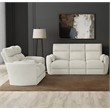Pemberly Row Modern Mega Ivory Power Glider Reclining Sofa and Glider Loveseat
