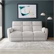 Pemberly Row Modern Mega Ivory Power Glider Reclining Sofa and Glider Loveseat