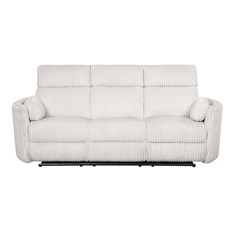 Pemberly Row Modern Mega Ivory Power Glider Reclining Sofa and Glider Loveseat