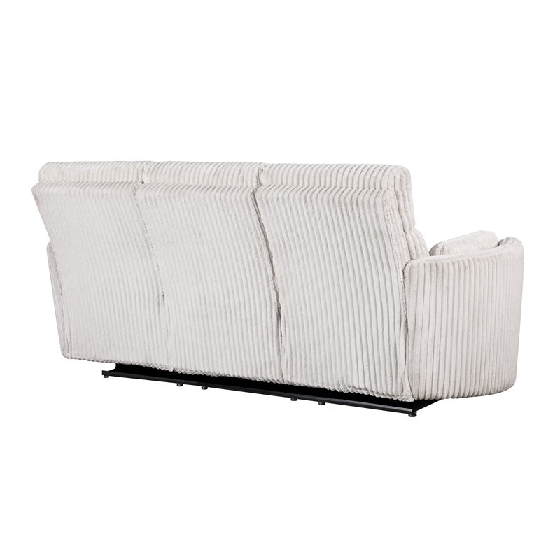 Pemberly Row Modern Mega Ivory Power Glider Reclining Sofa and Glider Loveseat