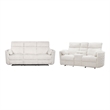 Pemberly Row Modern Mega Ivory Power Glider Reclining Sofa and Glider Loveseat