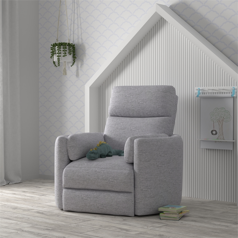 Pemberly Row Modern Mineral Power Glider Reclining Sofa and Two Glider Recliners