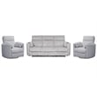 Pemberly Row Mega Grey Power Glider Reclining Sofa and Two Glider Recliners